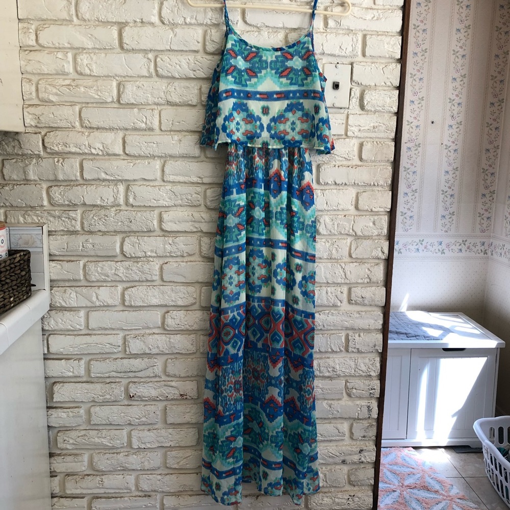 Summer tropical maxi dress